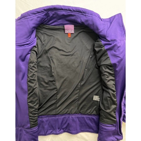 Zella Softshell Jacket Women's S Purple Nylon Waist Length‎ Pockets Mock Neck - Picture 8 of 11